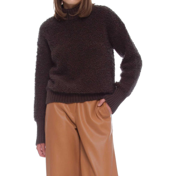 Maglia Donna effetto teddy Cioccolato Kocca- Francavilla Moda